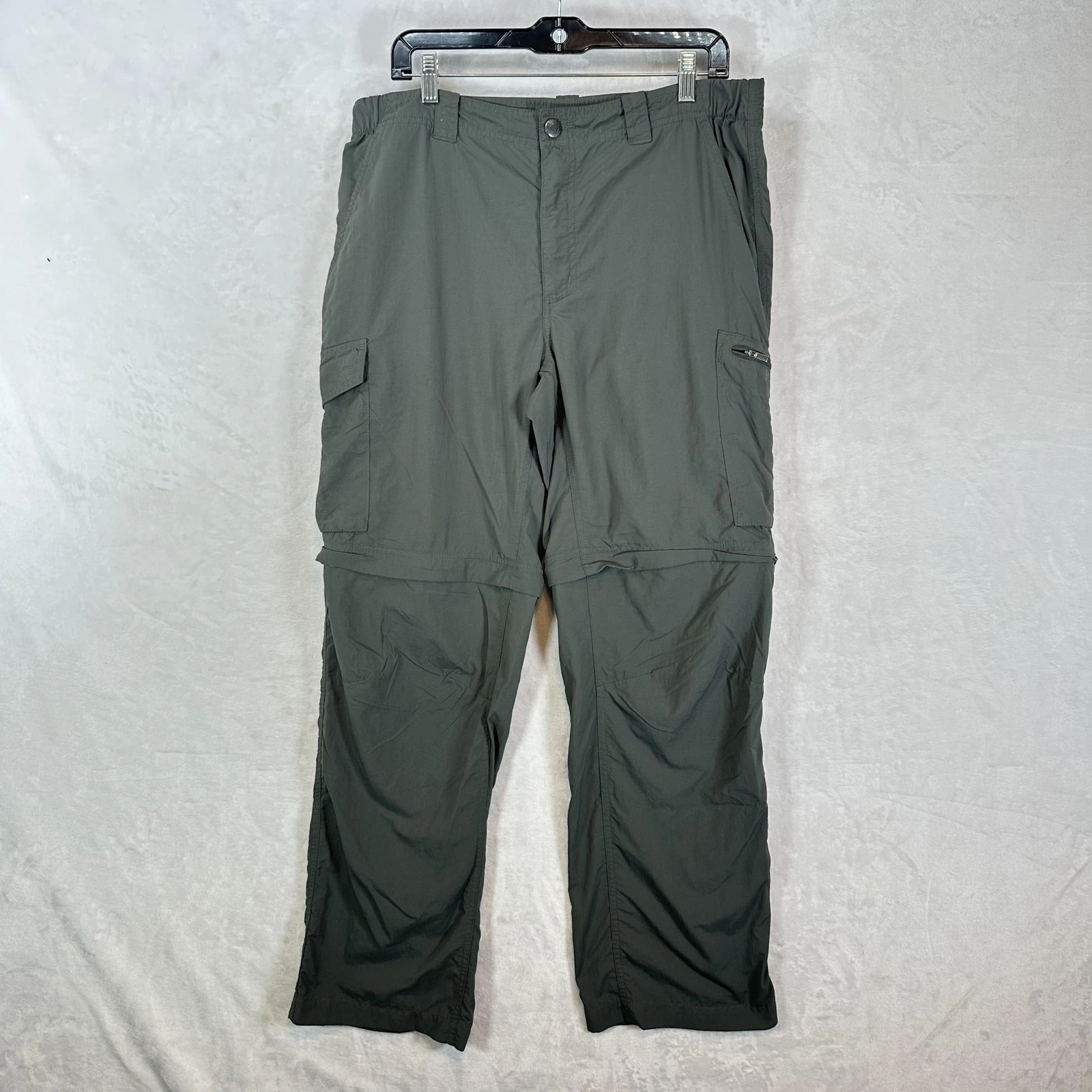 Columbia Pants Mens 36x32 Green Omni-Shade Convertible Cargo Hiking Outdoor