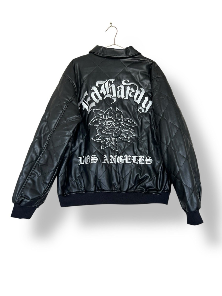 Faux Leather Ed Hardy Leather Motorcycle Jacket Ed Hardy Faux