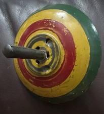 Vintage Round Humming Big Spinning Top Tin Toy England Old Collectible