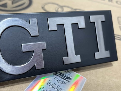 VW Golf MK1 GTI Front Grill Badge GTI Inscription New Genuine OEM slight mark - Picture 5 of 5