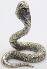 Vintage Italian Handmade Genuine Silver Large Cobra Snake Rare Solid Figurine