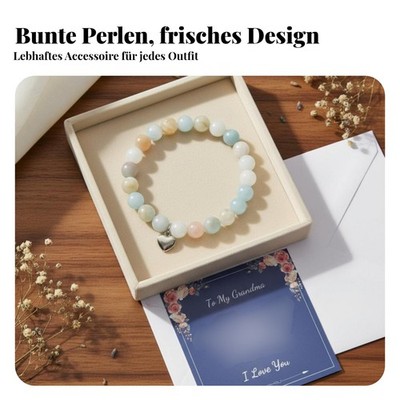 Rosa Striped-Stein Armband Bedeutungsvolles Geschenk Naturstein Perlenarmband