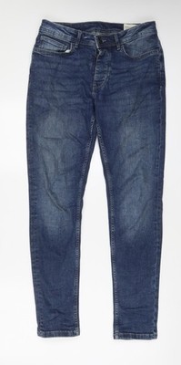 Denim & Co. Herren Skinny Jeans blau Baumwolle Größe 30 in L32 mit normalem Knopf