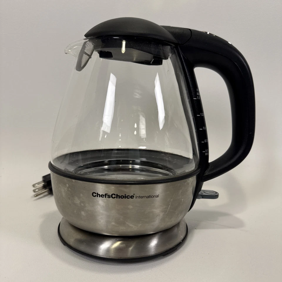 Hervidor eléctrico inalámbrico de vidrio 680 en acero inoxidable cepillado - Probado funciona Foto 2 de 4