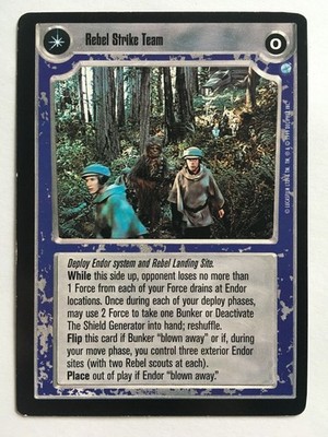 Star Wars CCG Decipher Endor Rebel Strike Team / Garrison Destroyed TCG 1999
