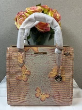 NWT Brahmin RARE Butterfly Mandarin Orange Heatwave Small Caroline Satchel Bag