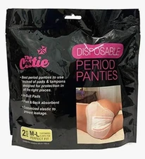 Cutie, Soft  Disposable Cotton Underwear for Menstrual Period  2 Per pk (2) Pkgs