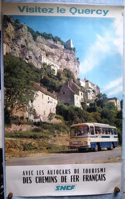 AFFICHE SNCF / AUTOCARS / VISITEZ LE QUERCY 1970 - Photo 1/2