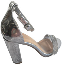 Women Heels Silver Glitter