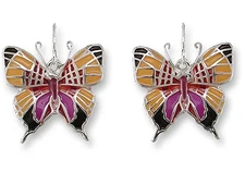 Sue Coccia Daggerwing Butterfly Ultrafine Enamel Dangle Earrings By Zarah