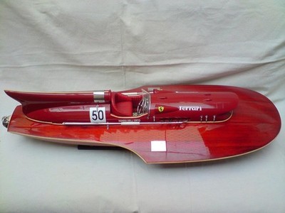 Ferrari Hydroplane 34'' Beautiful Wooden Model Boat L50 Xmas Gift Free Shipping