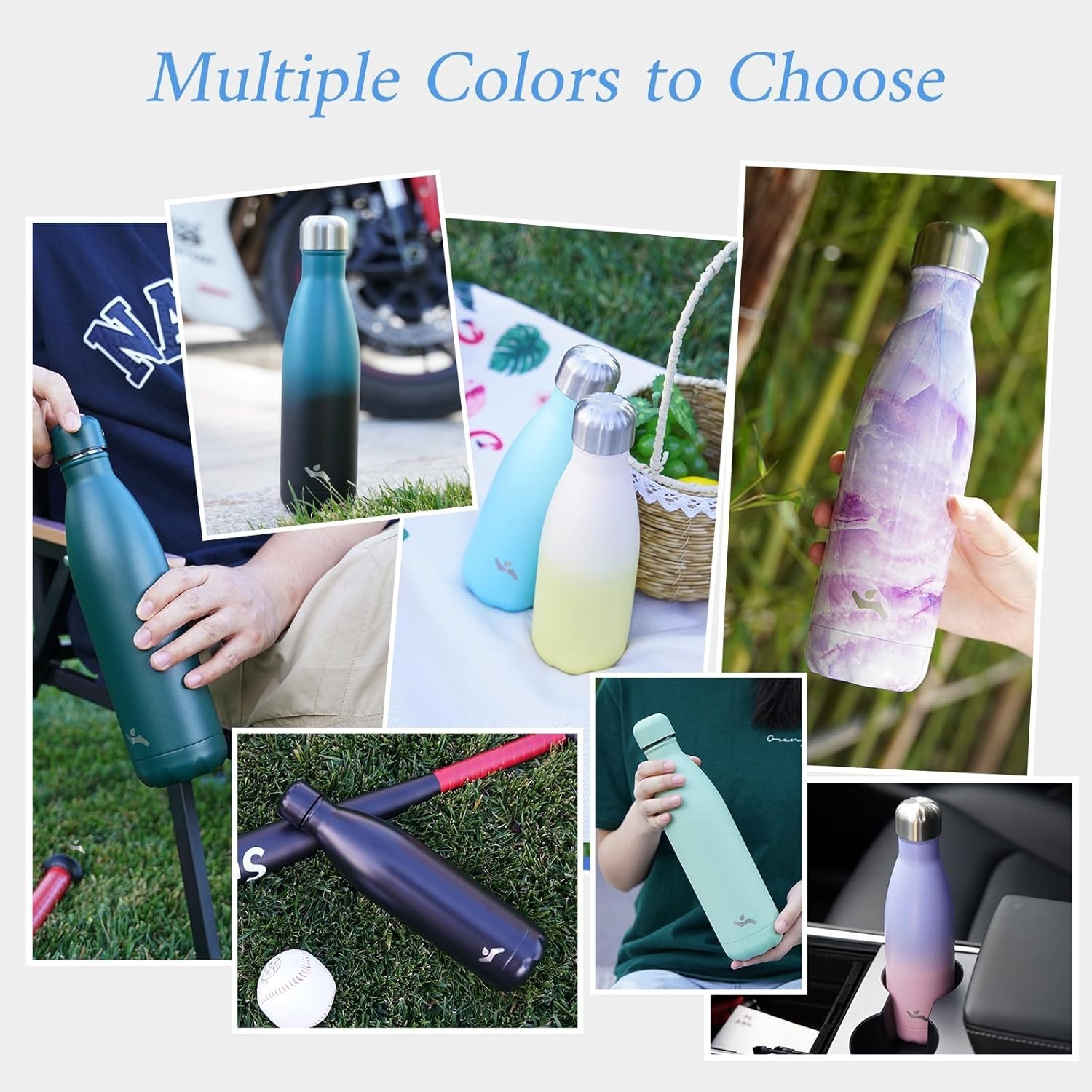 Insulated Water Bottles,25 oz Double Wall Stainless Steel Vacumm Metal Flask