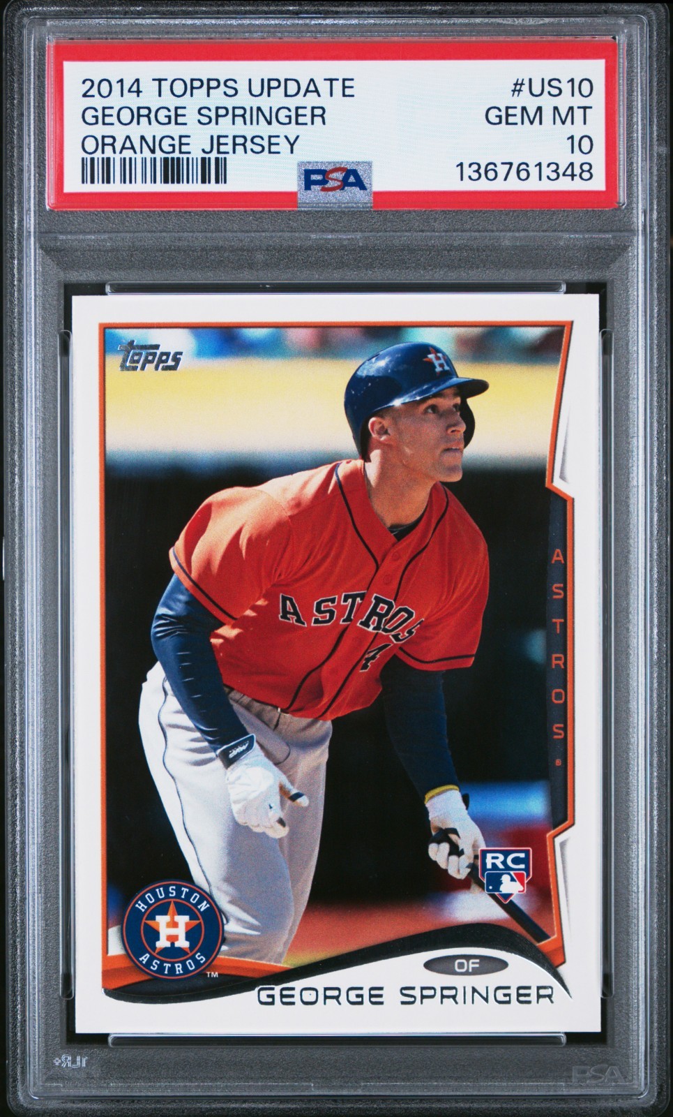 2014 TOPPS UPDATE BASEBALL GEORGE SPRINGER ROOKIE CARD PSA 10 GEM MINT