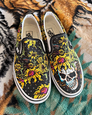 Vans Classic Slip-On ''Beauty Skull'' - Men's Size 11