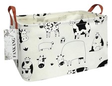 Storage Basket,Nursery Hamper Canvas Laundry Basket Foldable with Waterproof ...