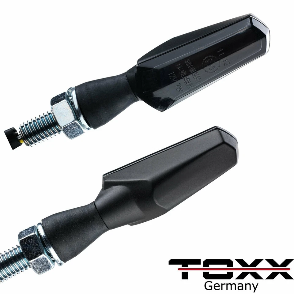 ToXx Led Motorrad Mini Blinker Cob Dark schwarz getönt Chopper Custom Caferacer - Bild 3 von 4