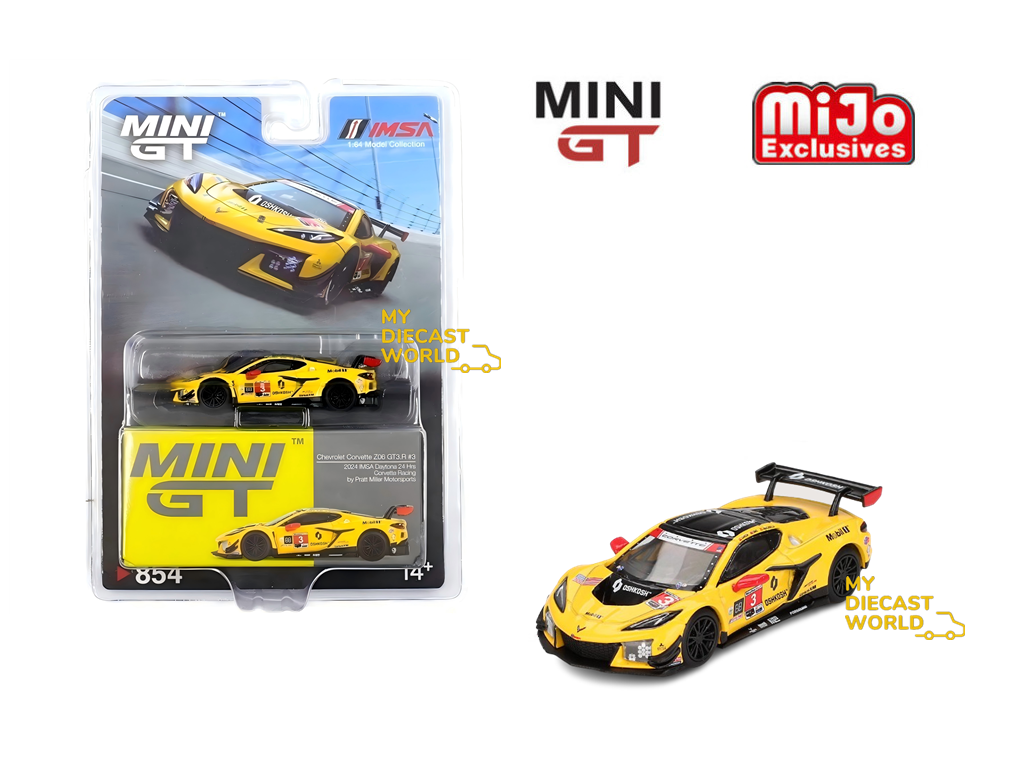 Mini GT 1/64 ミニカー 6台セット 1/64 Mini GT #854 Chevrolet Corvette Z06 GT3.R #3 Pratt Miller