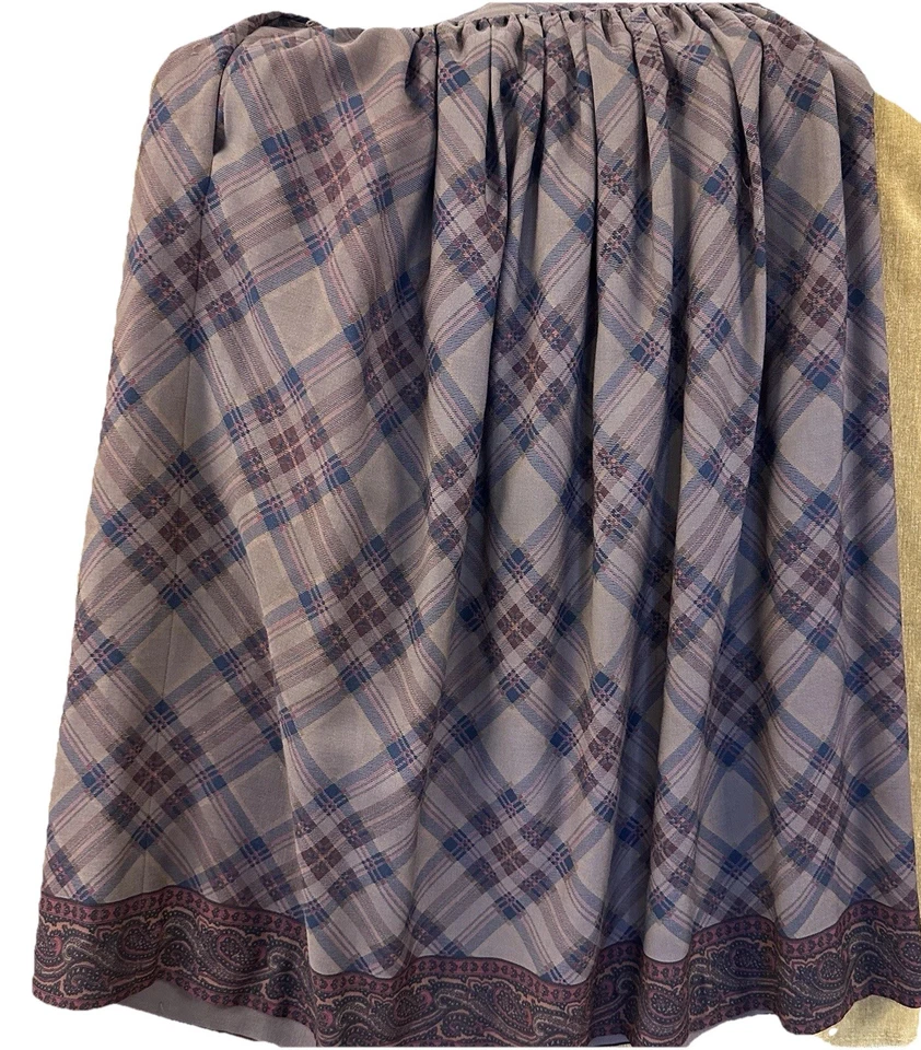 Falda larga vintage de lana Ralph Lauren a cuadros con dobladillo de cachemira para mujer 12 marrón Foto 2 de 4