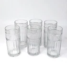 Lot of 6 Vintage Heavy Anchor Hocking USA Annapolis Ice Tea Glasses