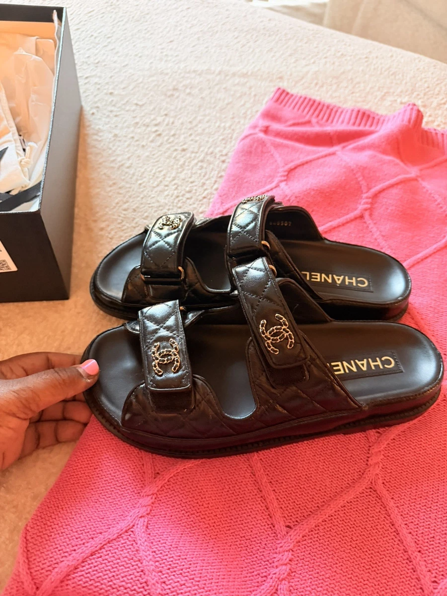 CHANEL Flat (Under 1 in) Slide Sandals for Women for sale | eBay