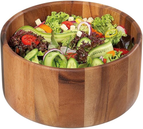 Zassenhaus Acacia Wood Salad Serving Bowl, Medium 9.8" diameter by 5" High - Picture 3 of 3