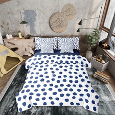 Boys Dots Bed in A Bag 7 Pcs Twin Size Polka Geometric Bed Set for Kids Men B...