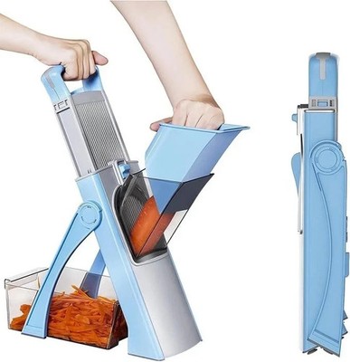 Upgrade Safe Mandoline Slicer for Kitchen, 5-in-1 Vegetable Chopper & Potato Sli