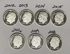 2012-2018 S Proof 90% Silver Roosevelt Dime Set NO RESERVE!!