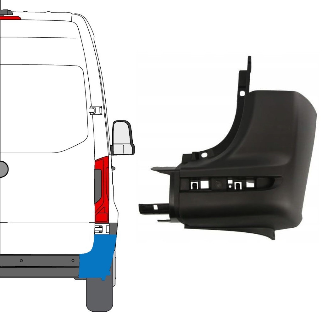 Rear bumper corner for Mercedes Sprinter 2018- / Right