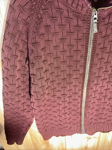 Carbon 2 Cobalt Men’s Medium Burgundy Basketweave Full Zip Long Sleeve Jacket image 3