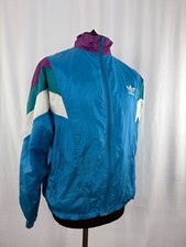 Adidas Tracksuit Jacket Blue XL High Neck Nylon Vintage 80/90s