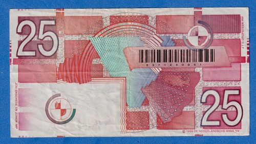 Netherlands 25 Gulden 1989  P-100 Circulated Banknote 2371290061 - Foto 1 di 2