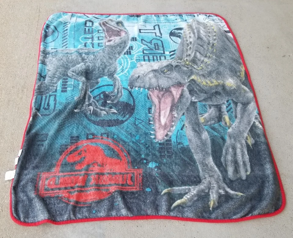 Jurassic World Park Dinosaur Fleece Throw Blanket 55" L x 47" W Bedding - Image 4 of 4