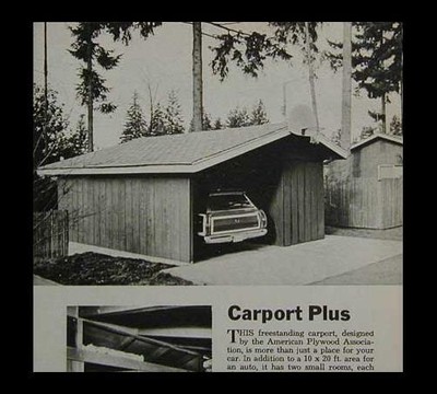 16 X20 1 Car Carport Garage Shed How To Build Plans Ebay