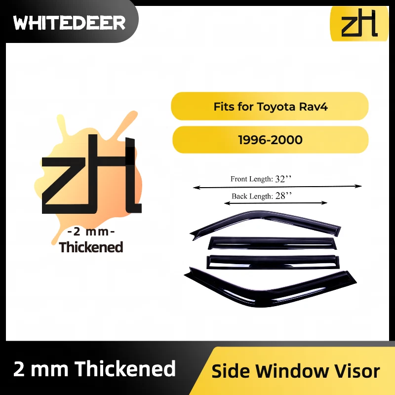 Fits Toyota Rav4 1996-2000 Side Window Visor Sun Rain Deflector Guard - Image 2 of 4