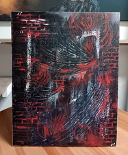 Abstract Modern Art Canvas Black, Red, White Textured Painting Original Artwork