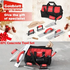 Goldblatt 8PCS Masonry Hand Concrete And Cement Tools Set w/16 inch Tool Bag NEW
