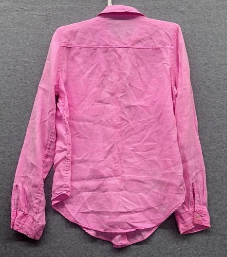 Lilly Pulitzer Leinen Bluse XS Rosa Meerblick 2 Taschen Button Down Oberteil Frühling - Bild 6 von 7