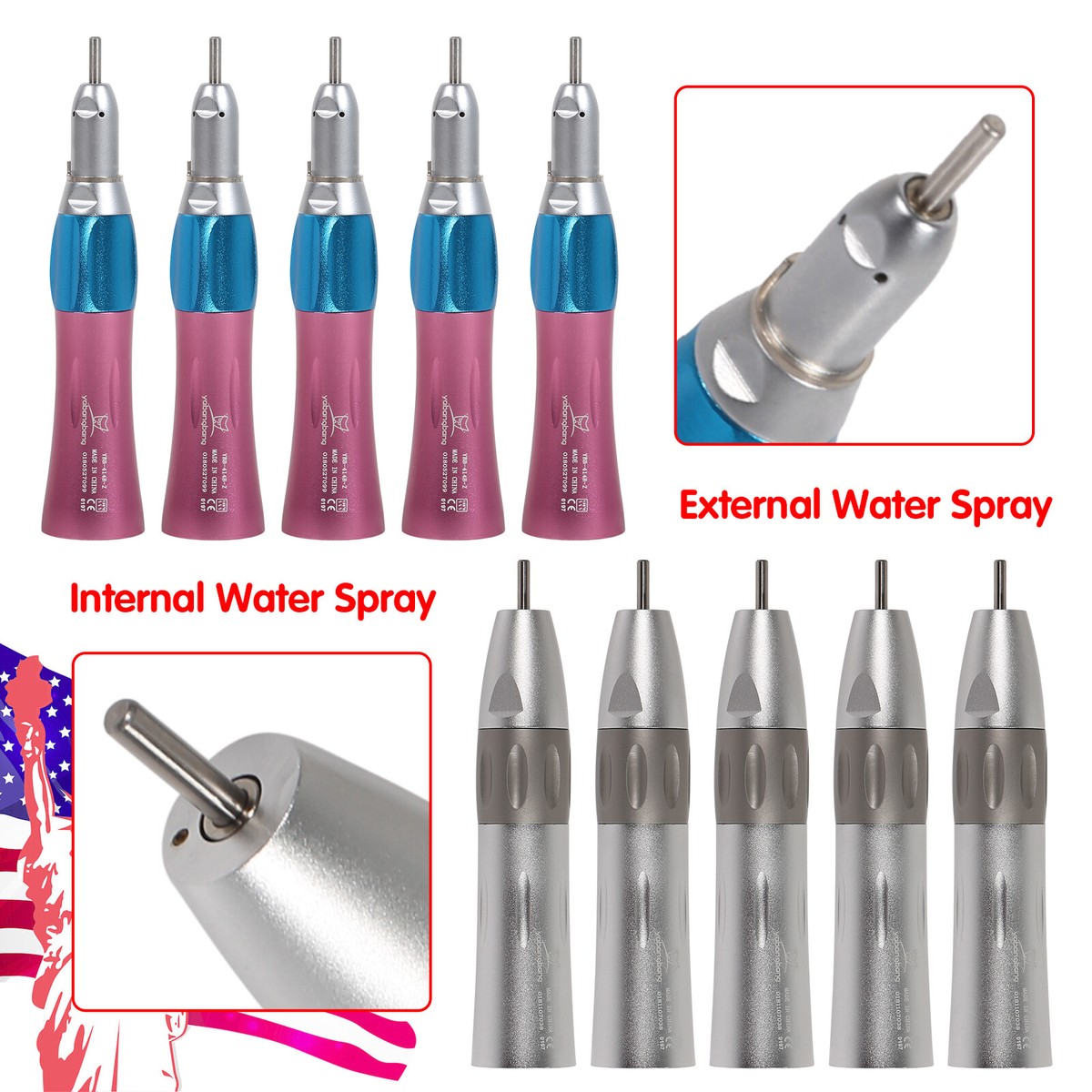 Dental Straight slow low Speed Handpiece Nosecone Inner /External