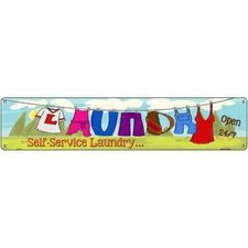 Laundry Novelty 3"x12" metal street sign plaque Home Door Garage Wall Decor