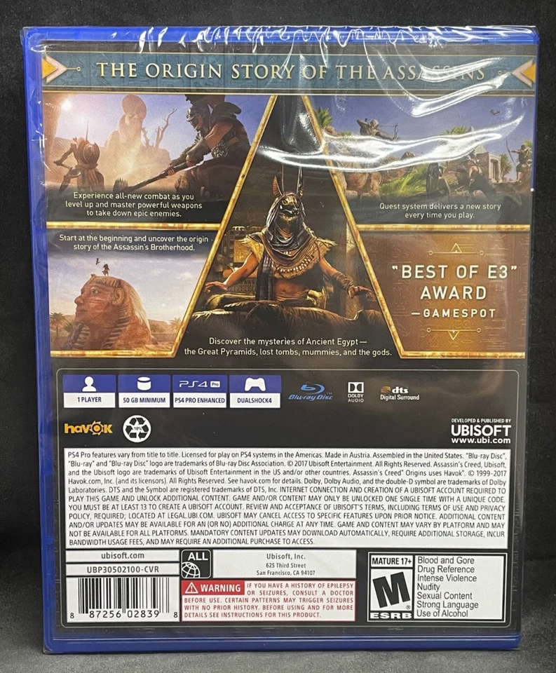 Assassin's Creed Origins (Playstation 4 / PS4) BRAND NEW - Image 2 of 2