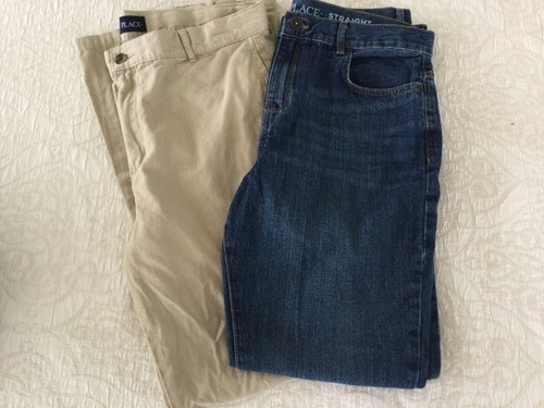 TCP 2 pairs - Blue Jeans & Khakis - Boy's size 18 Husky Straight Leg - Picture 1 of 8