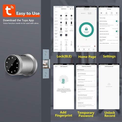 New Smart Lock Fingerprint Door Lock Keyless Entry 4 Unlock Methods Fast Ship - Picture 3 of 7