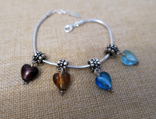 925 ECHT SILBER *** Charm Anhänger Armband-Modul mit Herz Anhänger - Picture 2 of 11