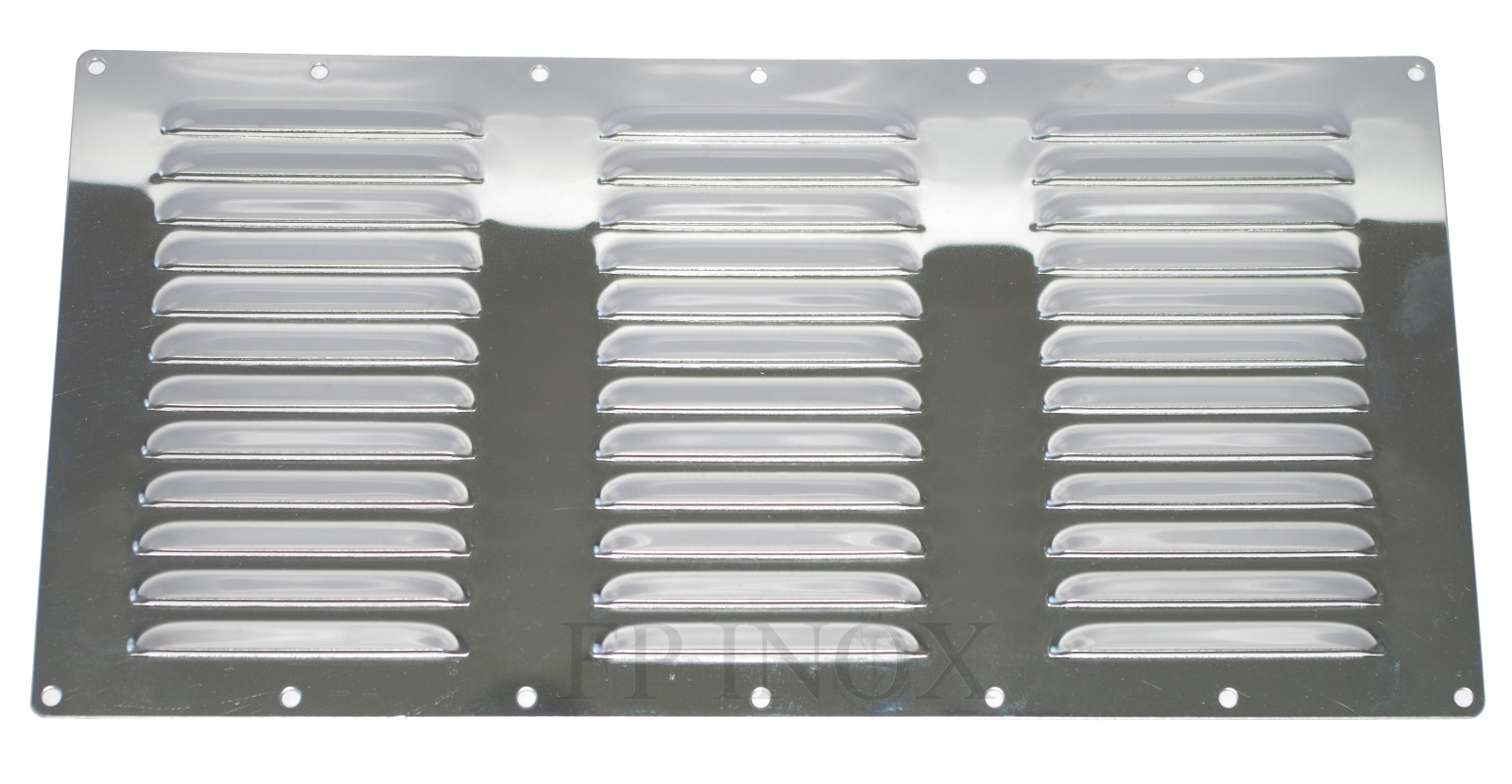 Grille d'aération rectangulaire 358 x 184 mm inox A2 contre l'humidité