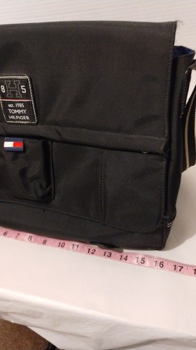 Tommy Hilfiger Messenger Shoulder Bag, Canvas, multiple compartments, black with - Picture 16 of 17