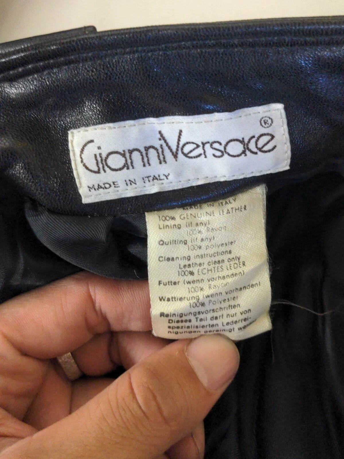 Pantaloni in pelle Gianni Versace