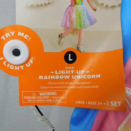 Kids Light-Up Rainbow Unicorn Halloween Costume - 12-14 Large #3937 - Picture 6 of 8