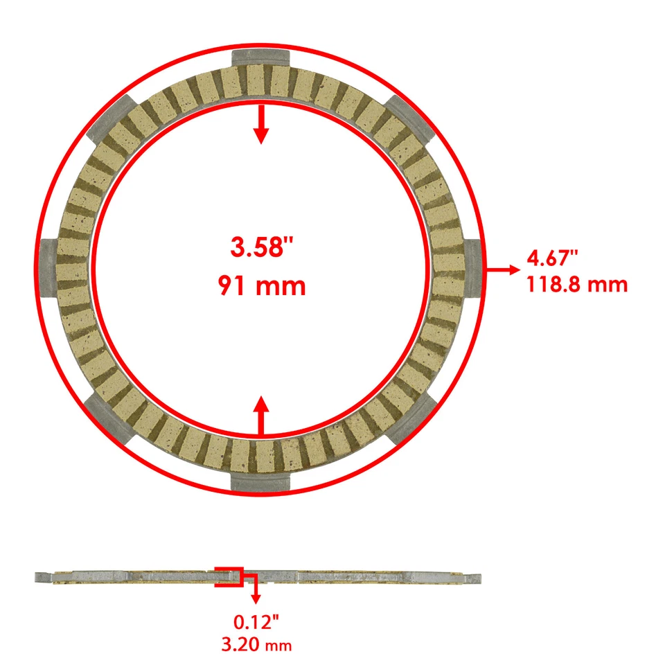 Placas de fricción de embrague para Honda XR100 XR100R 1981-2003 Foto 2 de 4