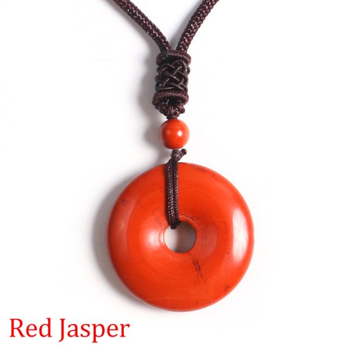 Spiritual Healing Chakra Crystal Donut Pendant Round Lucky Coin Necklace Unisex - Picture 30 of 31